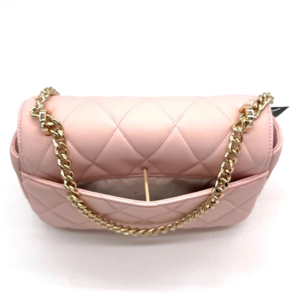 Kate Spade Carey Small Quilted Flap Shoulder Crossbody Bag Light Pink/Gold - Picture 8 of 11